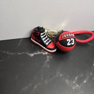 Michael Jordan Basketball & Shoe Keychain